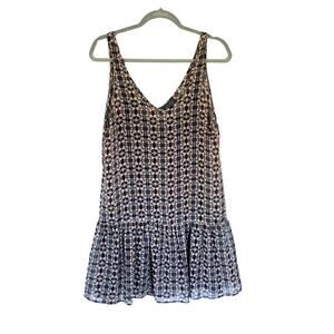 Astr Floral Print Mini Dress in Navy and White